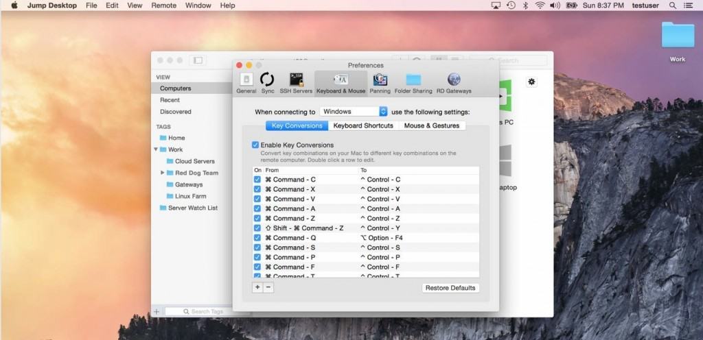 remote desktop from mac to windows server