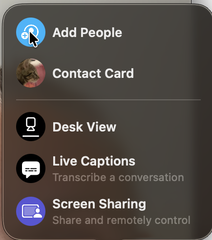 screen sharing on a mac via FaceTime
