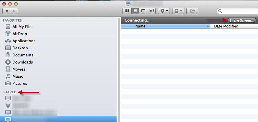 sharing a screen with finder