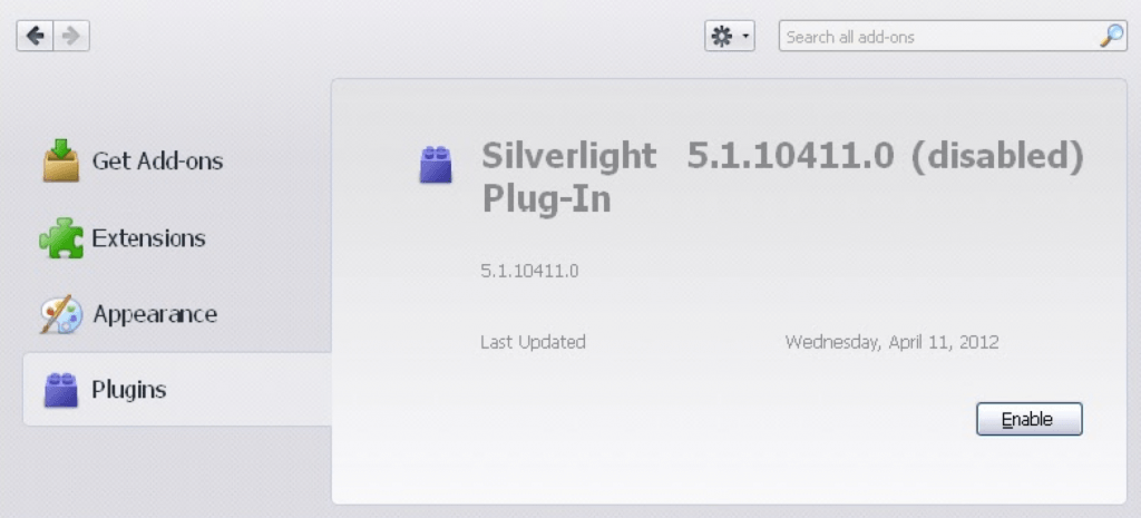 enable silverlight plugin firefox