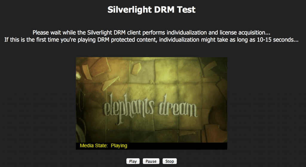 silverlight drm test video