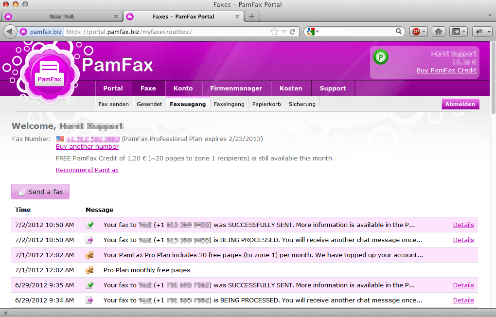 send fax from mac free