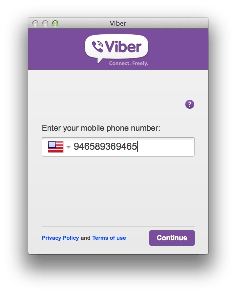 viber for mac phone number