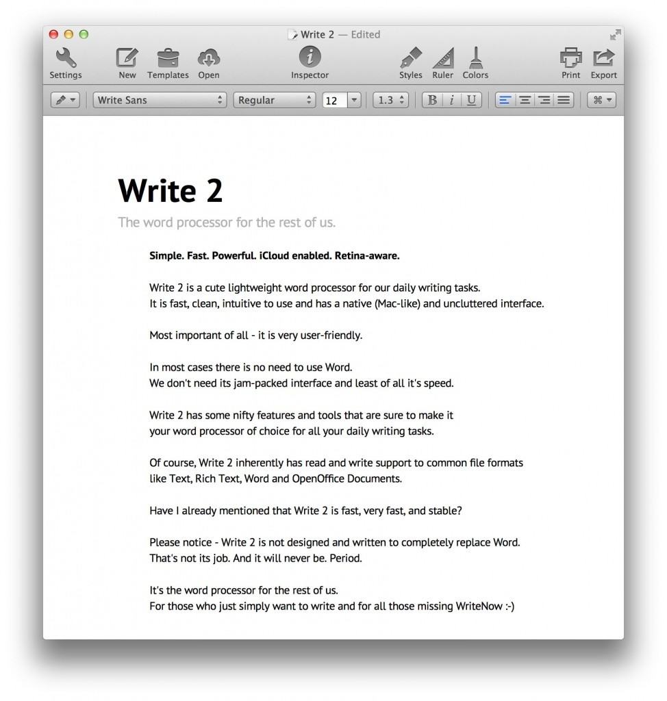 word writer for mac