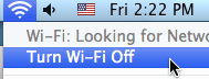 turn wifi off mac