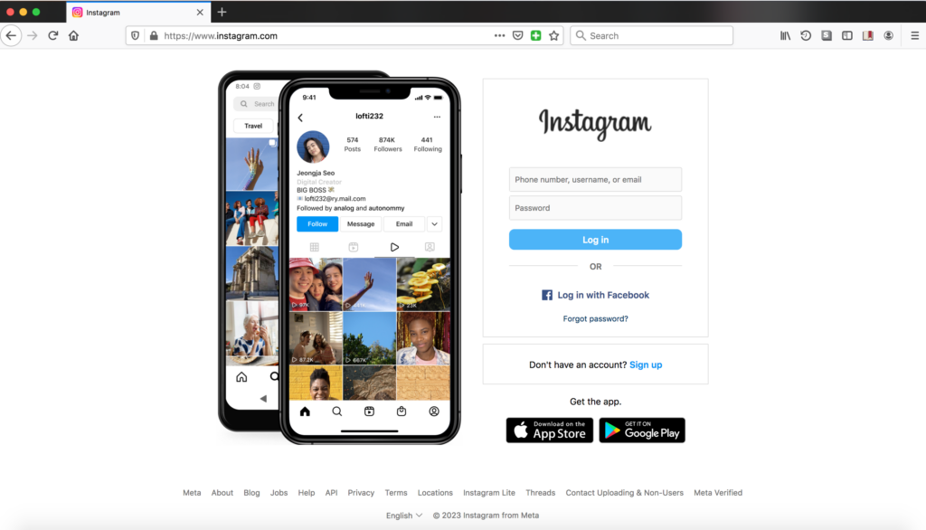 instagram web on mac