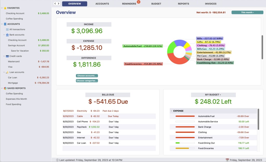 Moneyspire dashboard