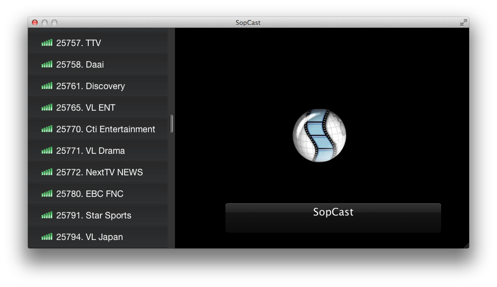 sopcast for mac channels