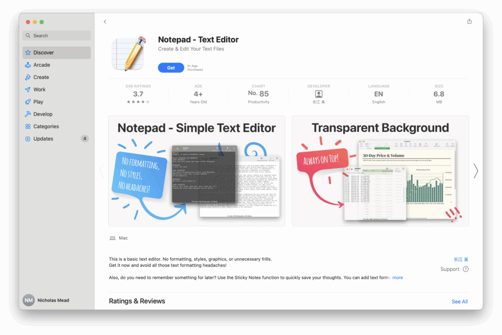 notepad for mac
