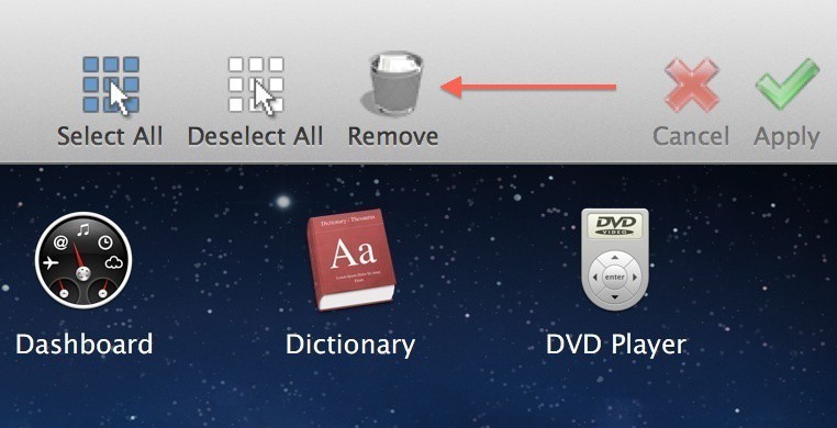 remove flashmall icon launchpad - remove button