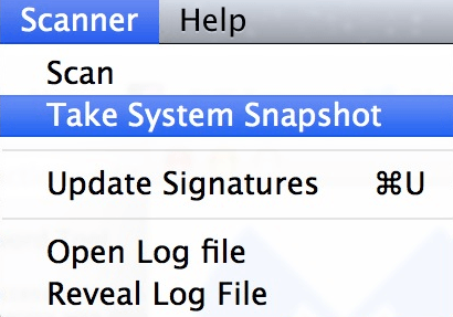 malwarebytes for mac system snapshot menu