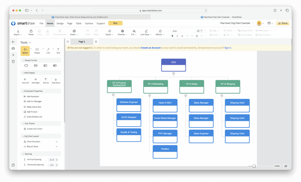 smartdraw org chart