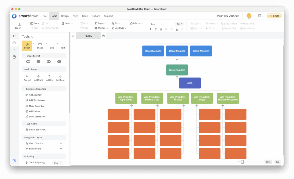smartdraw org chart mac