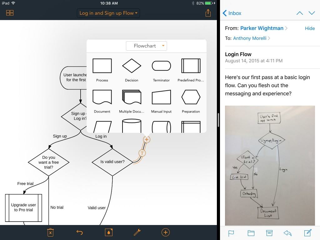 lucidchart for ipad review - add shapes