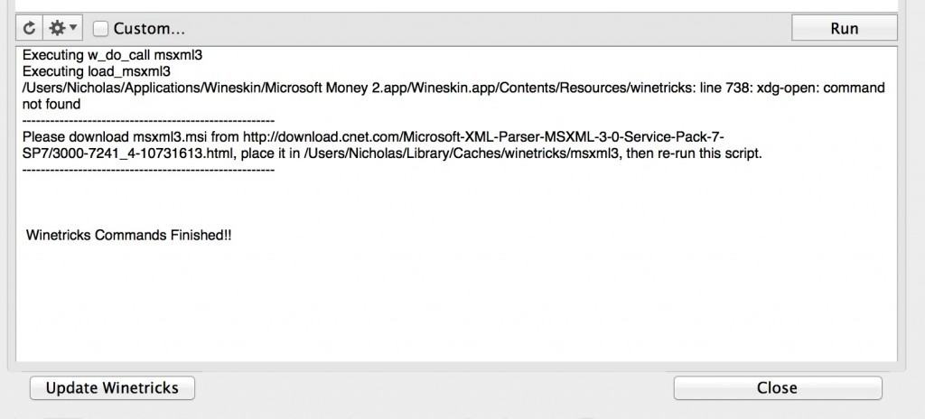 microsoft money plus for mac - msxml3 install
