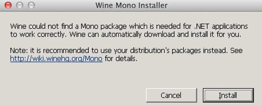 run ms money on mac - wine mono installer
