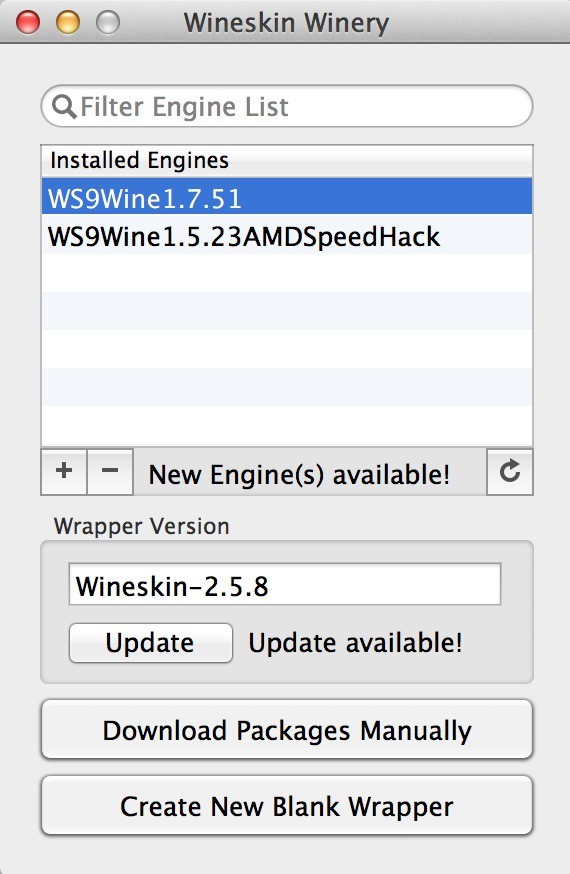 run microsoft money on mac - create new blank wrapper