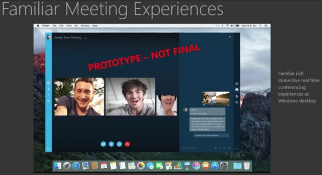 skype for business for mac interface