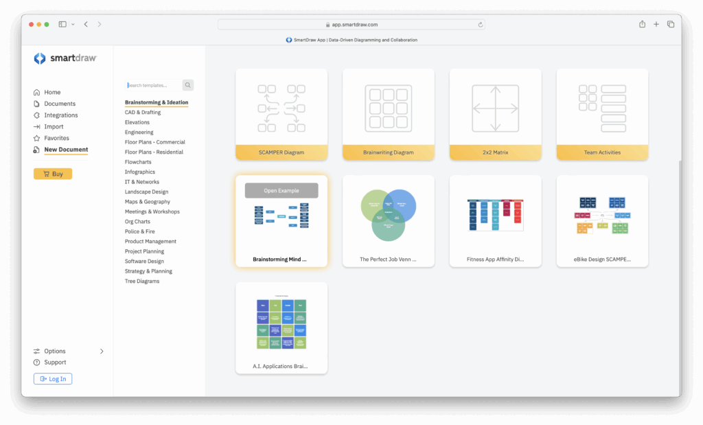 smartdraw brainstorming template