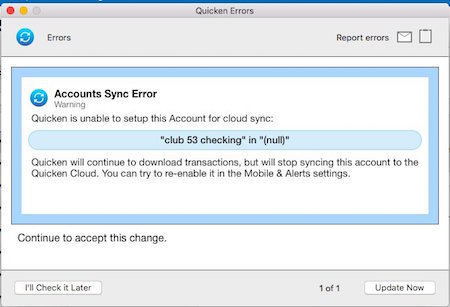 quicken mac cloud syncing fail