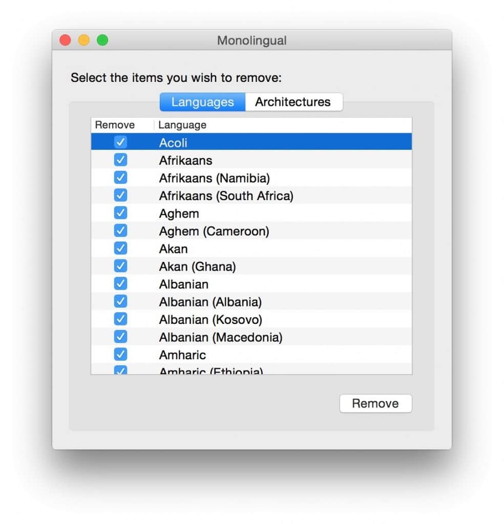 delete language packs mac - monolingual
