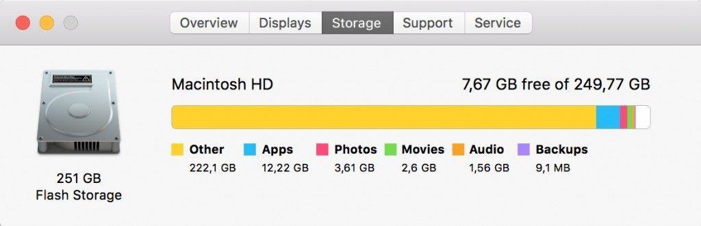 check disk space el capitan