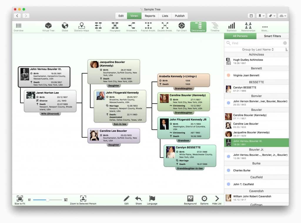 family tree software mac - macfamilytree descendants