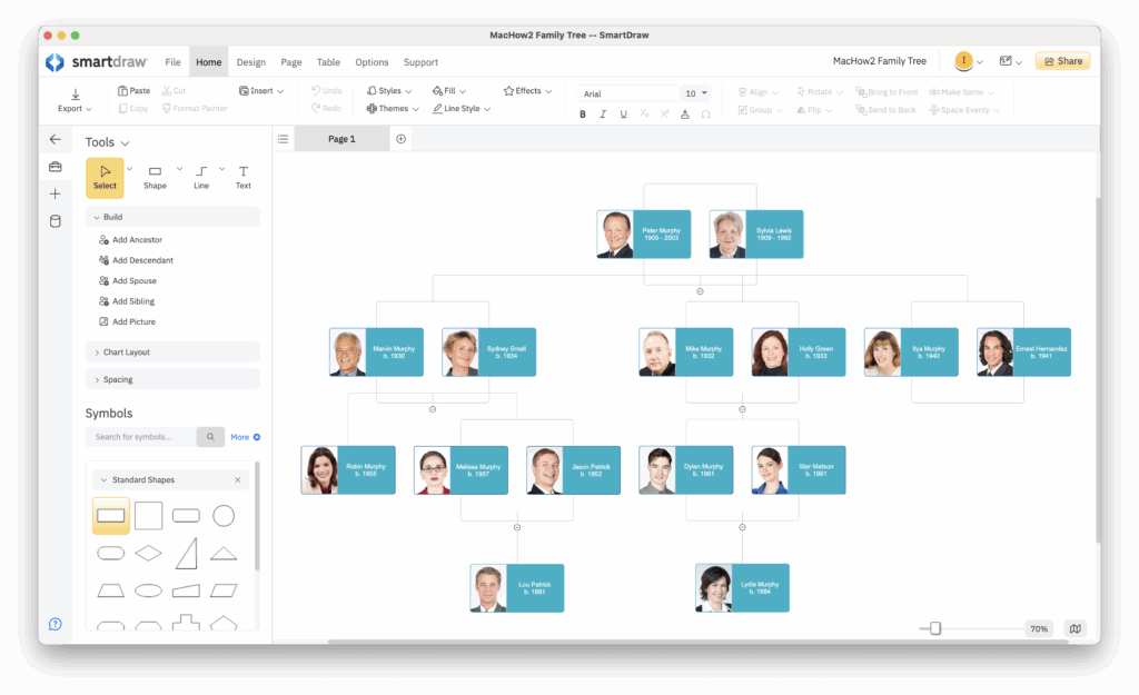 smartdraw family tree maker