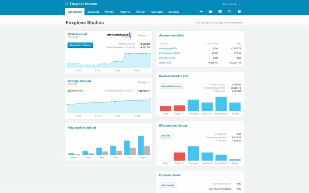 xero dashboard on mac