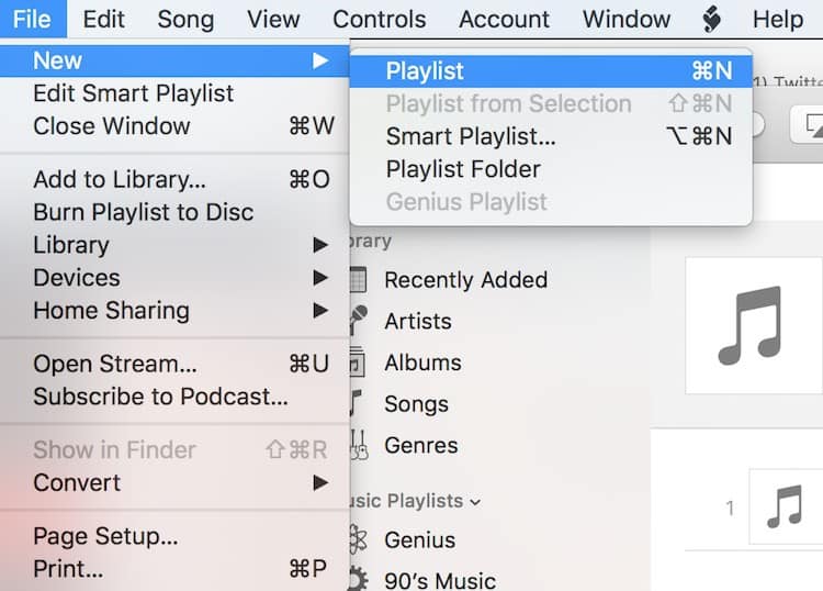 burn a cd on itunes on mac - create playlist