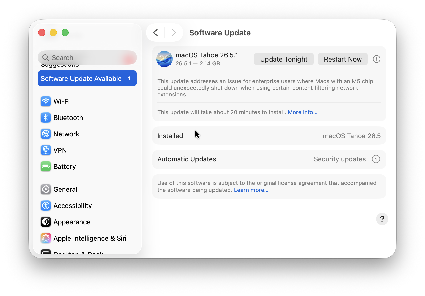 software update available on mac
