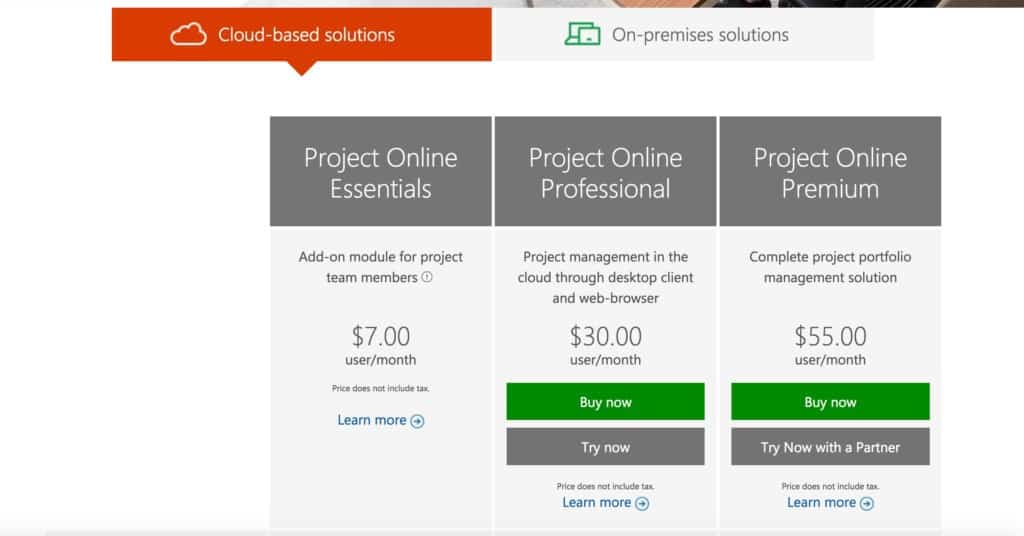 ms project on mac - microsoft pricing