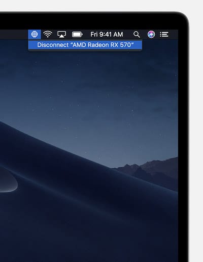 connect egpu on mac menu bar