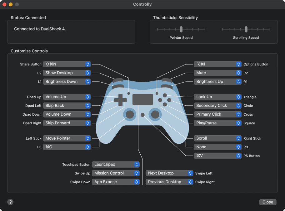 Playstation 4 controller clearance mac