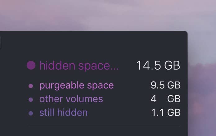 low disk space mac - daisydisk purgeable space