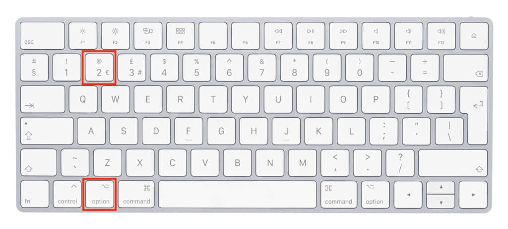 type at symbol on mac uk keyboard