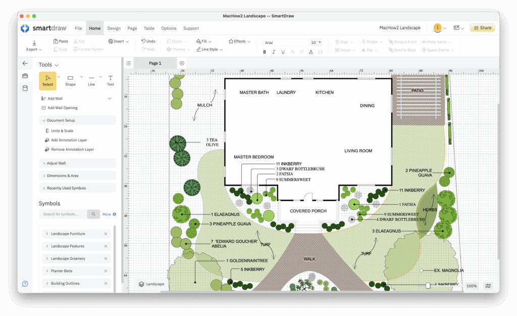 smartdraw for mac landscape design