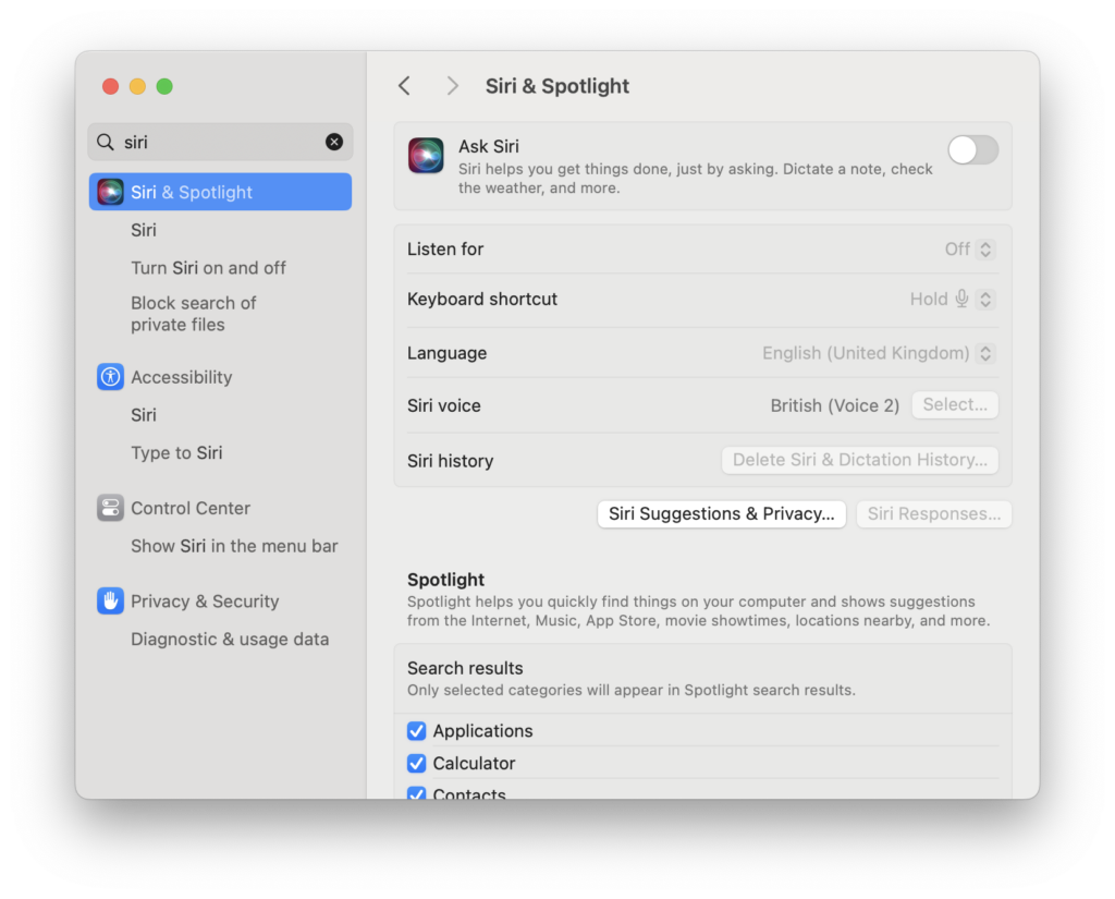 delete siri dictation mac