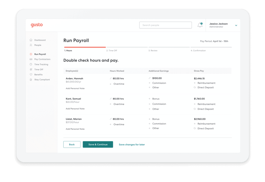 gusto payroll software