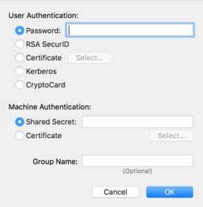 vpn authentification mac