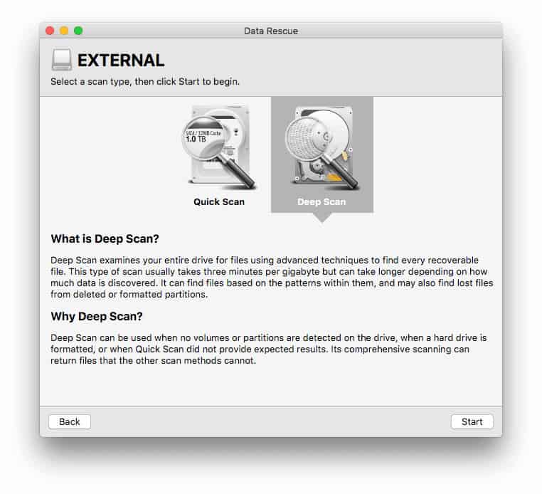 prosoft data recovery for mac - deep scan
