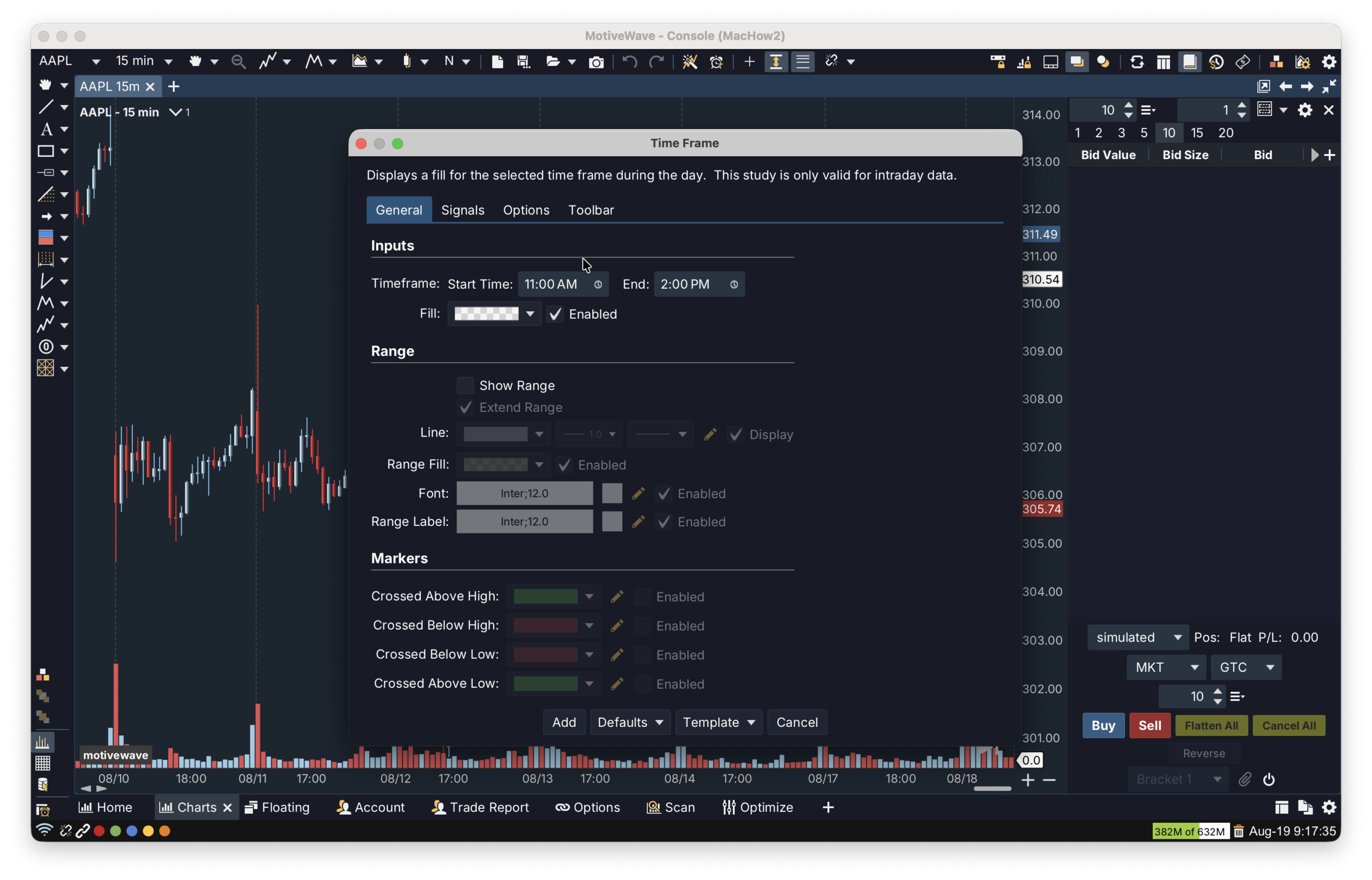 time frame analysis motivewave mac