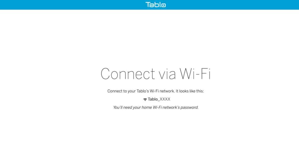 tablo connect via wifi