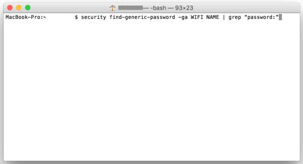 find mac wifi password with terminal