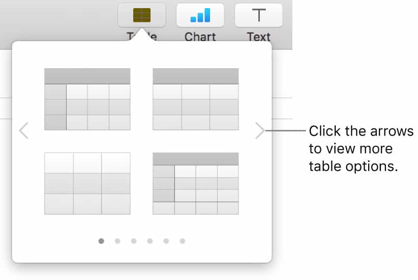 add table apple pages mac