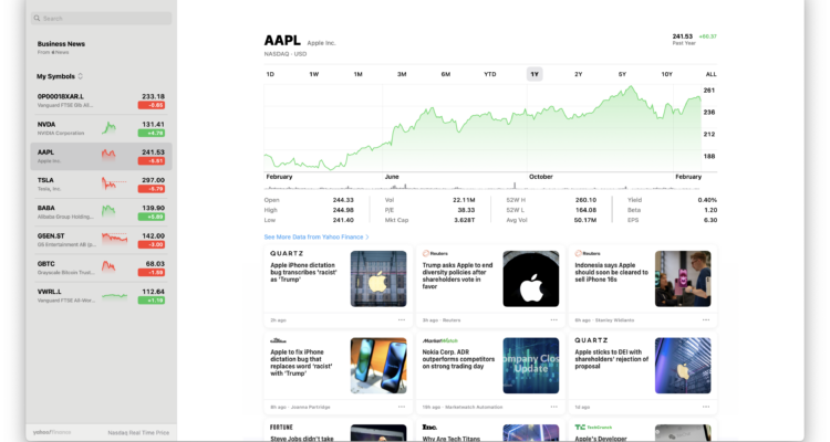 apple stocks app mac