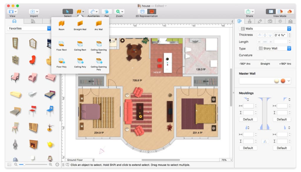 家居设计软件 mac - live home 3d