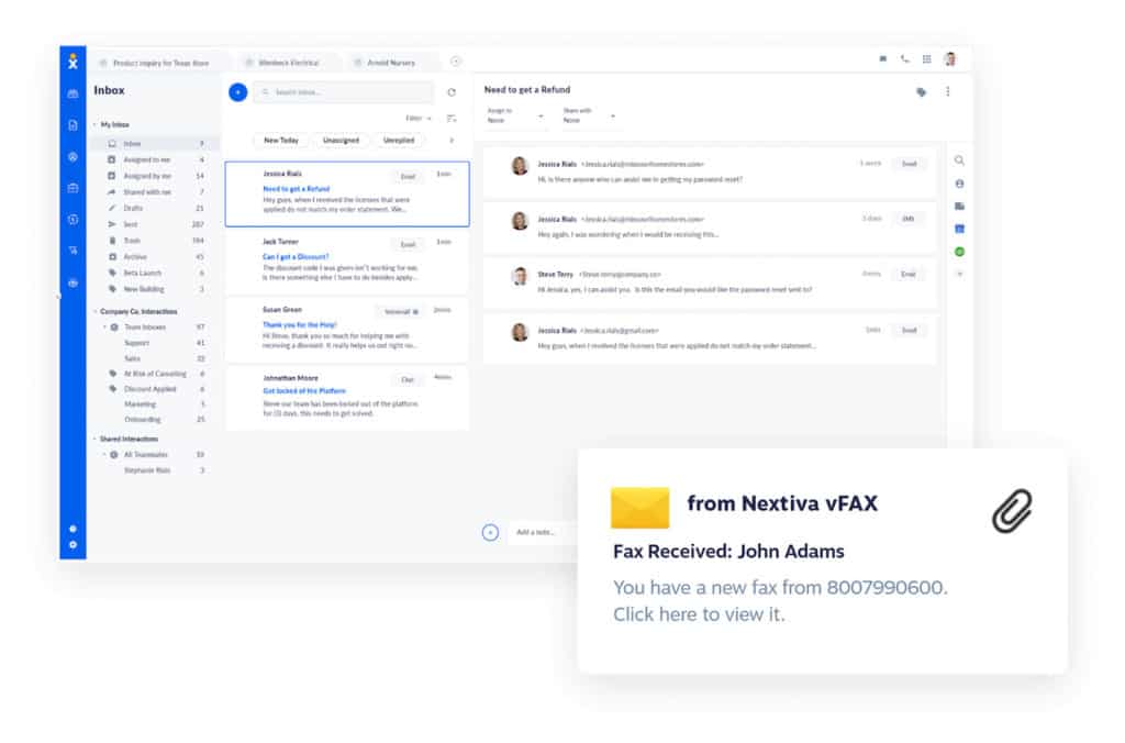 nextiva email fax
