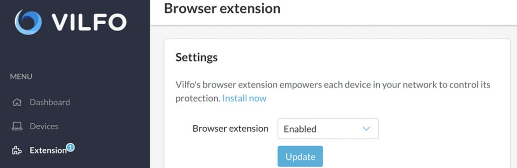 vilfo browser add-on activate