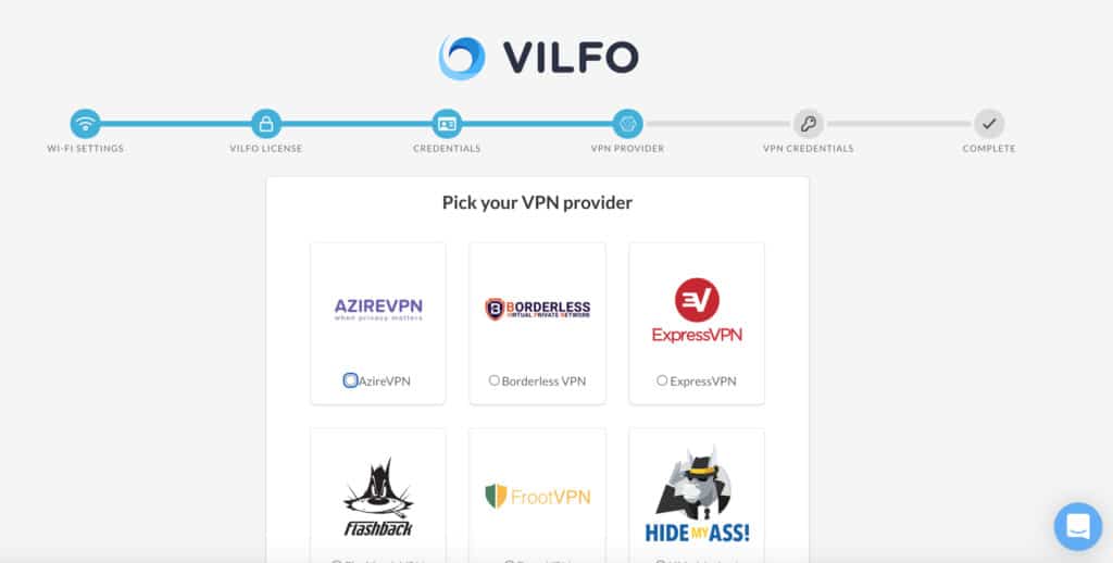 vilfo choose vpn provider
